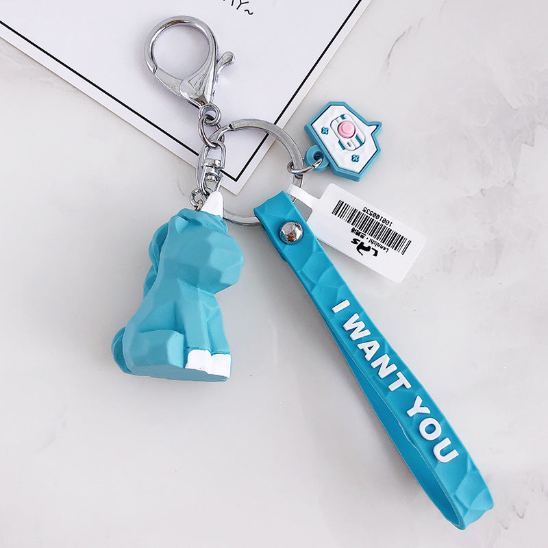Wholesale 10PCS Geometric Faceted Animal Silicone Keychain
